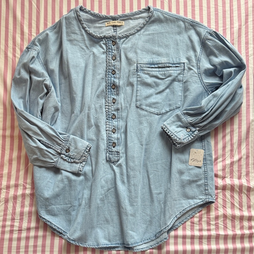 We The Free Light Blue Jean Jacket